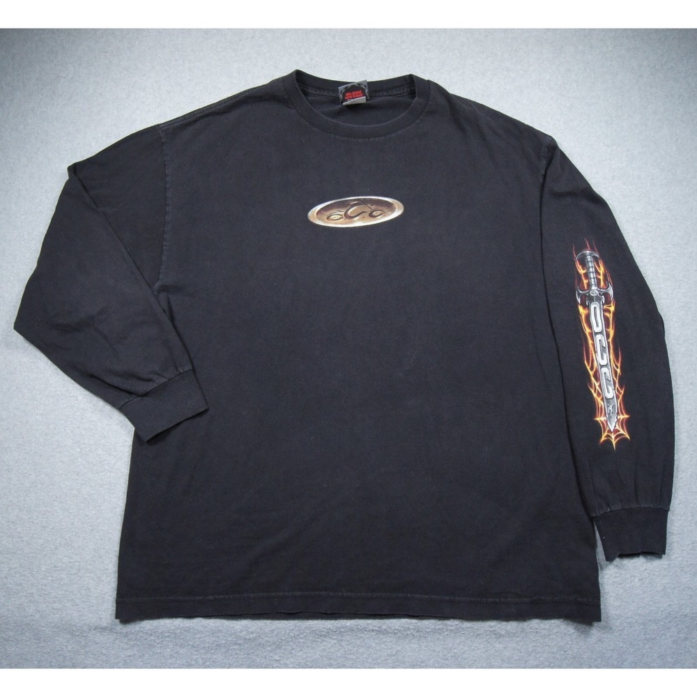 Vintage Orange County Choppers Shirt Mens XL Black Long Sleeve Motorcycle Y2K‎